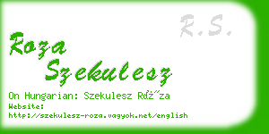 roza szekulesz business card